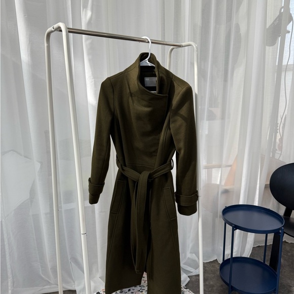 ASOS Olive Green Wool Blend Coat - Picture 5 of 12